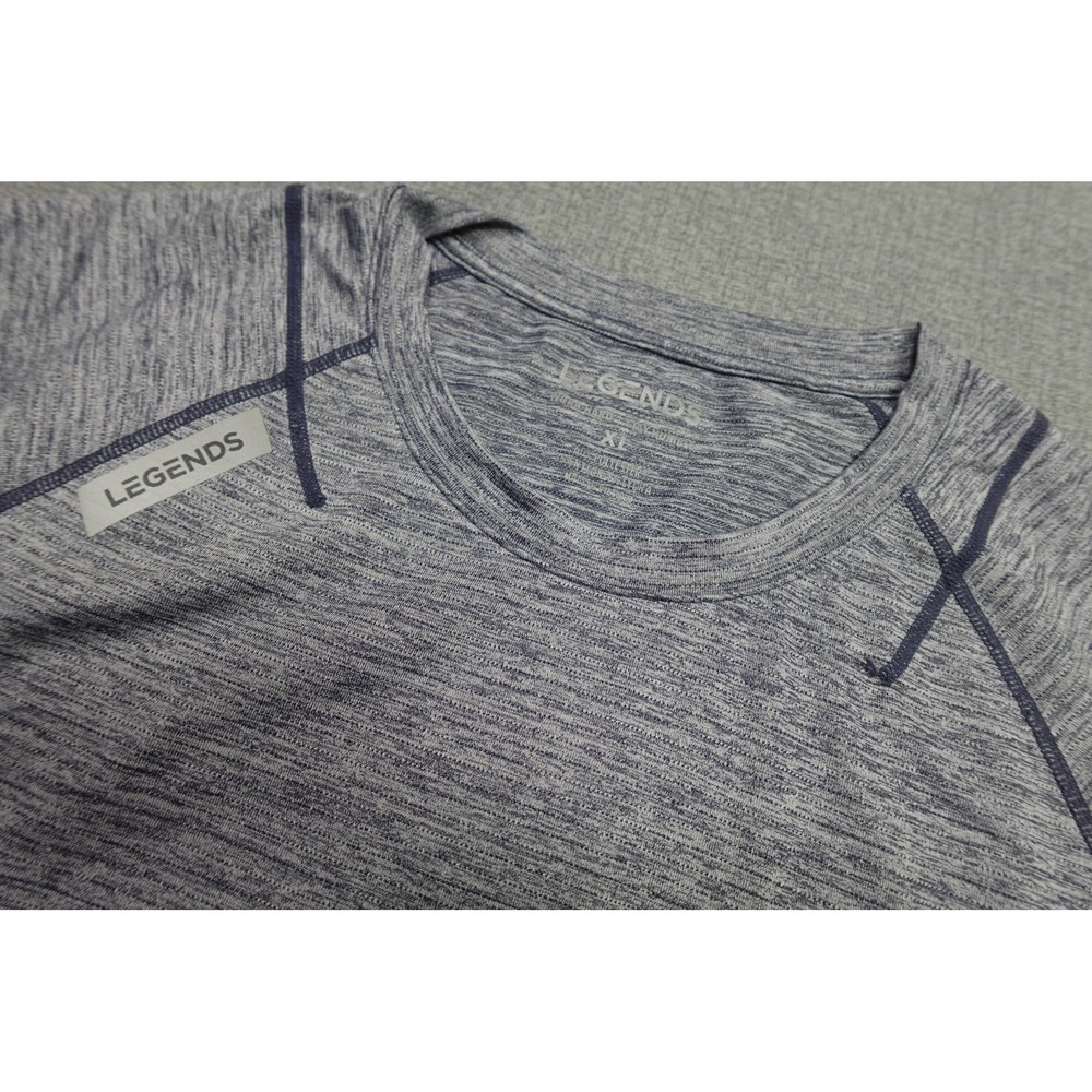 Legends Shirt Mens XL Gray Short Sleeve Performance Athletic Training Stretch